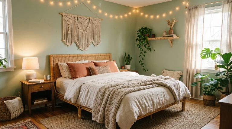 Cozy Boho Bedroom Looks That Sage Green Was Made For 