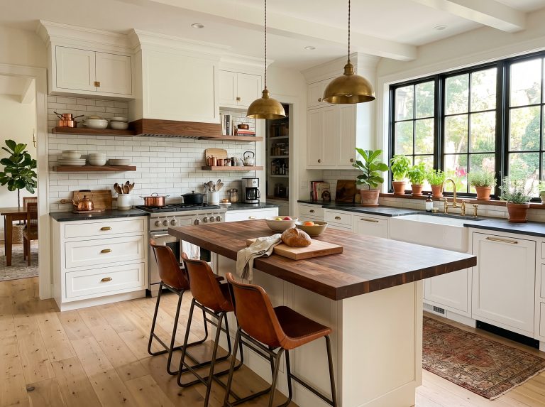 White and Brown Kitchen Looks That Feel Both Warm and Pulled Together