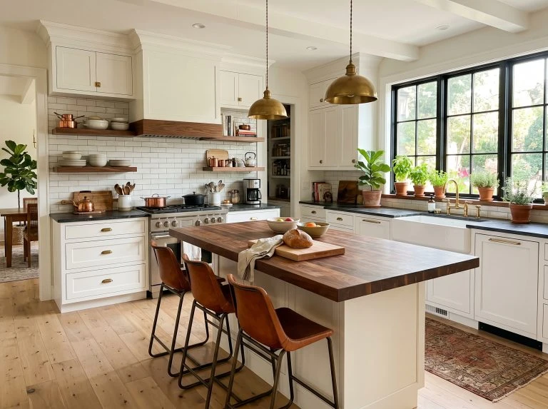 White and Brown Kitchen Looks That Feel Both Warm and Pulled Together